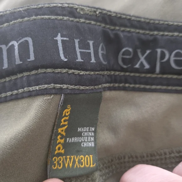 PrAna Bundle of 2 Cargo Mens Pants Nylon Black & Green Size 33x30 - Picture 7 of 12